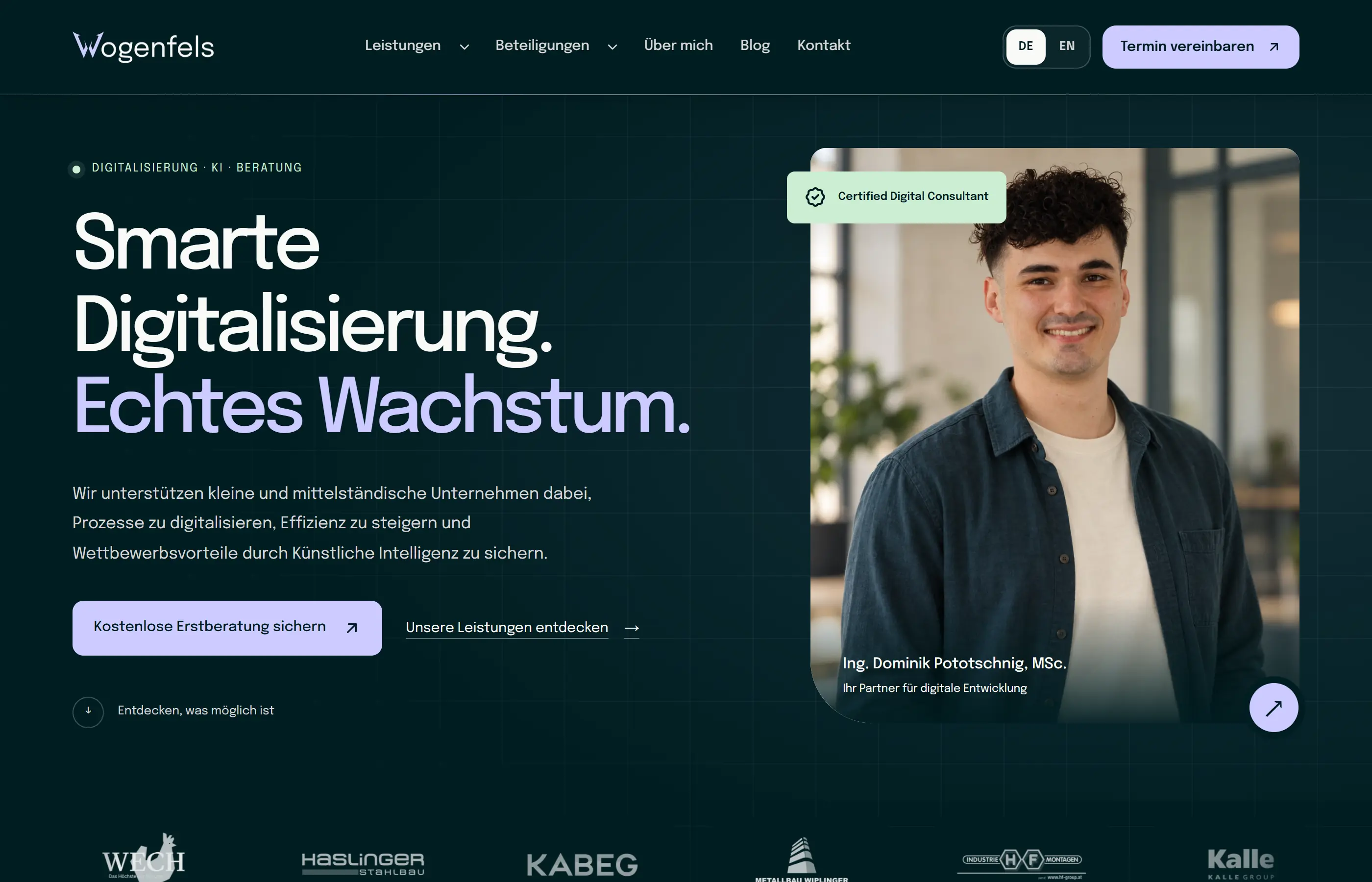 Startseite von Wogenfels Consulting